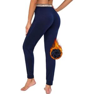 Little Donkey Andy Women’s Wool Base Layer,Thermal Underwear Bottoms Winter Long Johns Pants,Quick Dry Wicking(Navy Blue)