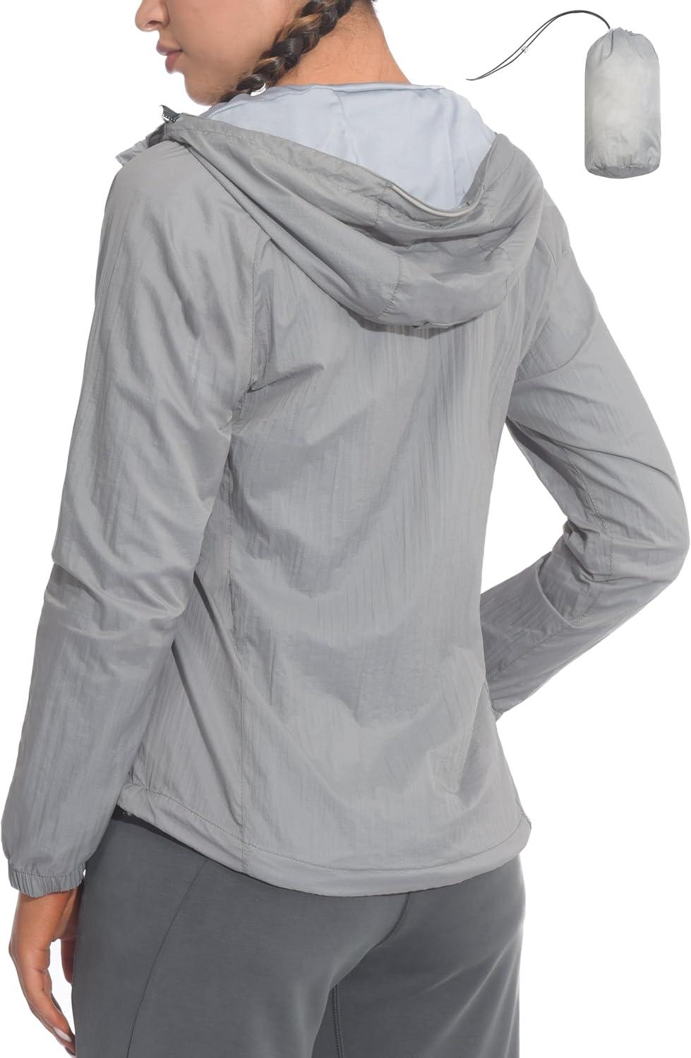 imageLittle Donkey Andy Womens Packable Lightweight Hooded Jacket Windproof Windbreaker with Recycled InsulationGrey
