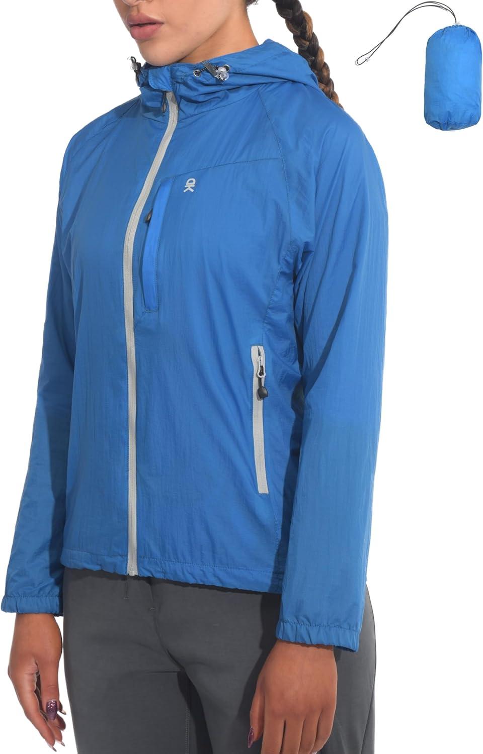 imageLittle Donkey Andy Womens Packable Lightweight Hooded Jacket Windproof Windbreaker with Recycled InsulationIbiza Blue