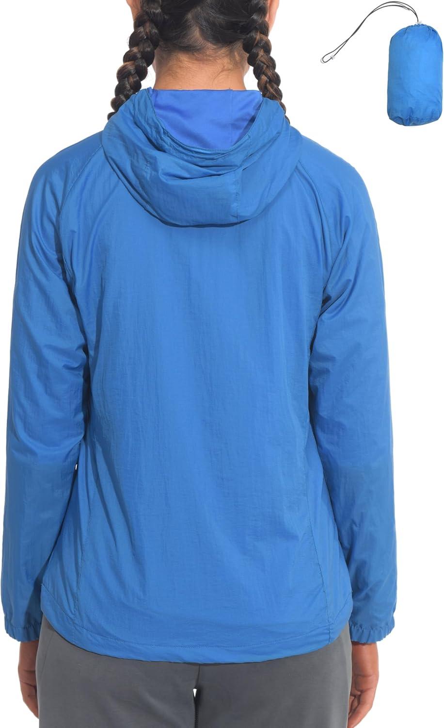 imageLittle Donkey Andy Womens Packable Lightweight Hooded Jacket Windproof Windbreaker with Recycled InsulationIbiza Blue