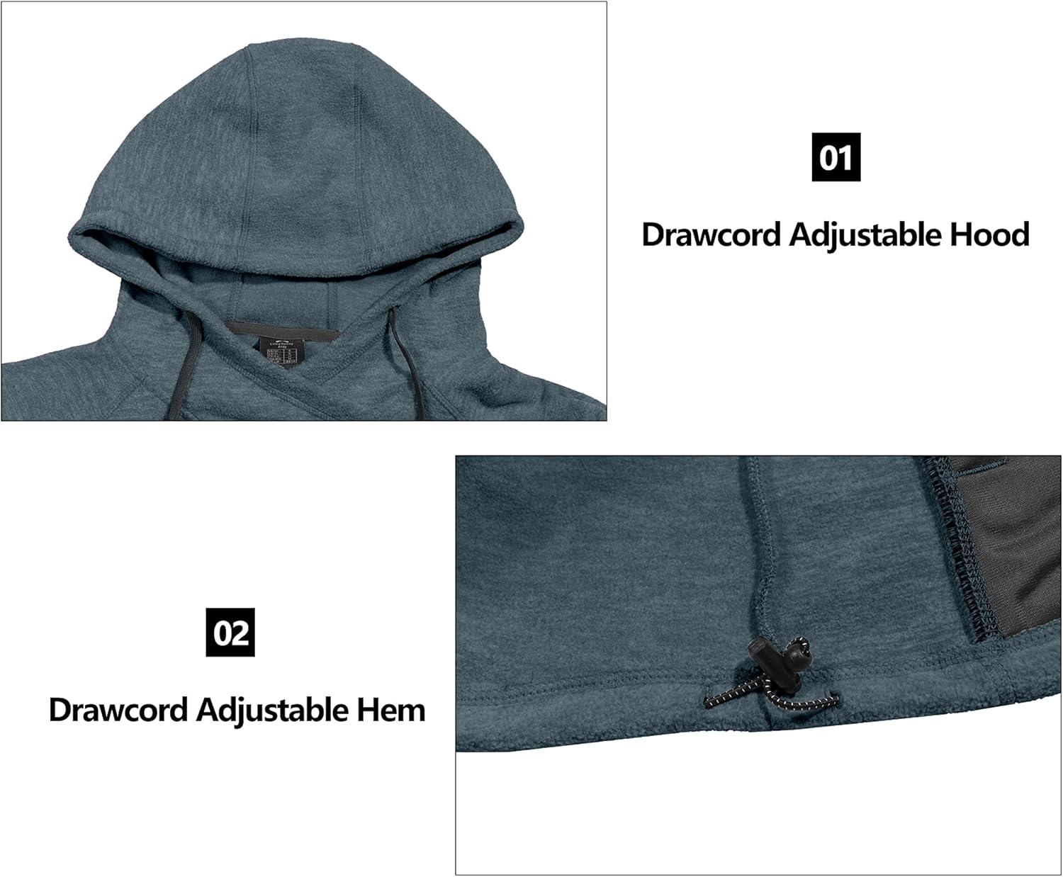imageLittle Donkey Andy Womens Winter Warm Polar Fleece Pullover Hoodie Lightweight Thermal Sweatshirts Running HikingStormy Weather Heather