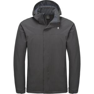 Little Donkey Andy Men’s Waterproof Ski Snowboarding Jacket Windproof Warm Coat with Detachable Hood(Dark Grey)