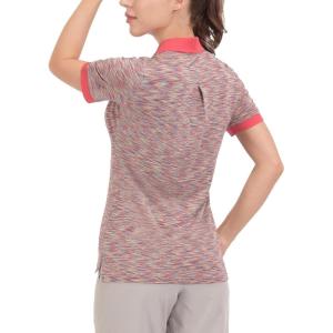 Little Donkey Andy Women’s Lightweight Short Sleeve Golf Polo Shirt 3-Buttons Collared Quick Dry Moisture Wicking UPF 50+(Heather Poinsettia)