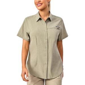 Little Donkey Andy Women’s Lightweight UPF 50+ Short Sleeve Shirt, Breathable Fishing Hiking Shirt, Air-Holes Tech(Laurel Oak Heather-short)