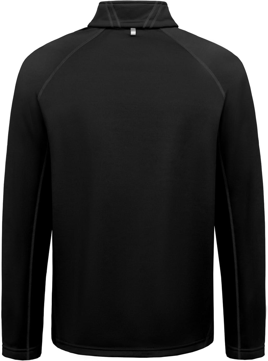 imageLittle Donkey Andy Mens Fleece Running Pullover Quarter Zip Long Sleeve Warm Sweatshirts Athletic Workout ShirtsBlack