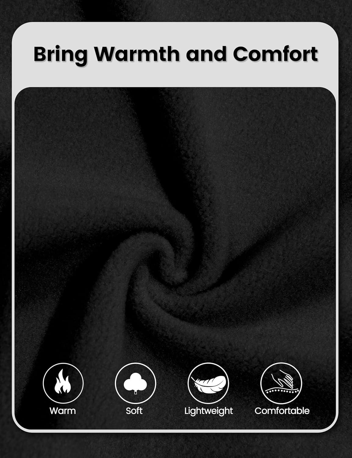 imageLittle Donkey Andy Mens Fleece Running Pullover Quarter Zip Long Sleeve Warm Sweatshirts Athletic Workout ShirtsBlack