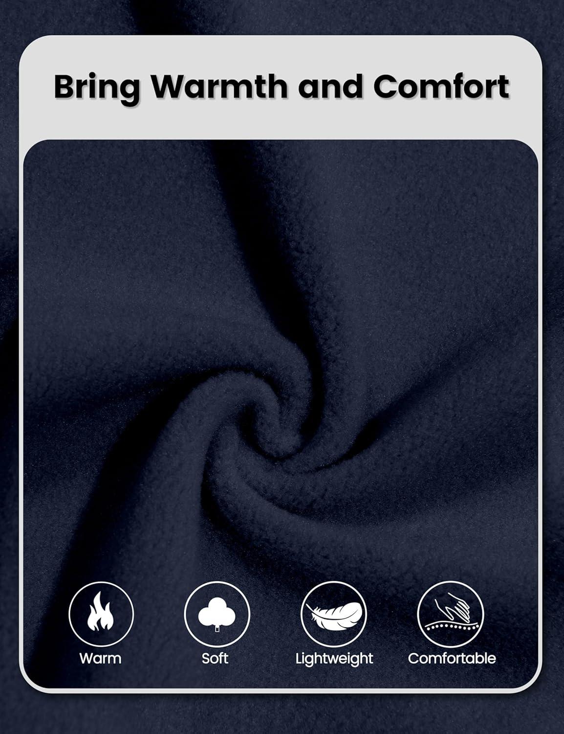imageLittle Donkey Andy Mens Fleece Running Pullover Quarter Zip Long Sleeve Warm Sweatshirts Athletic Workout ShirtsNavy