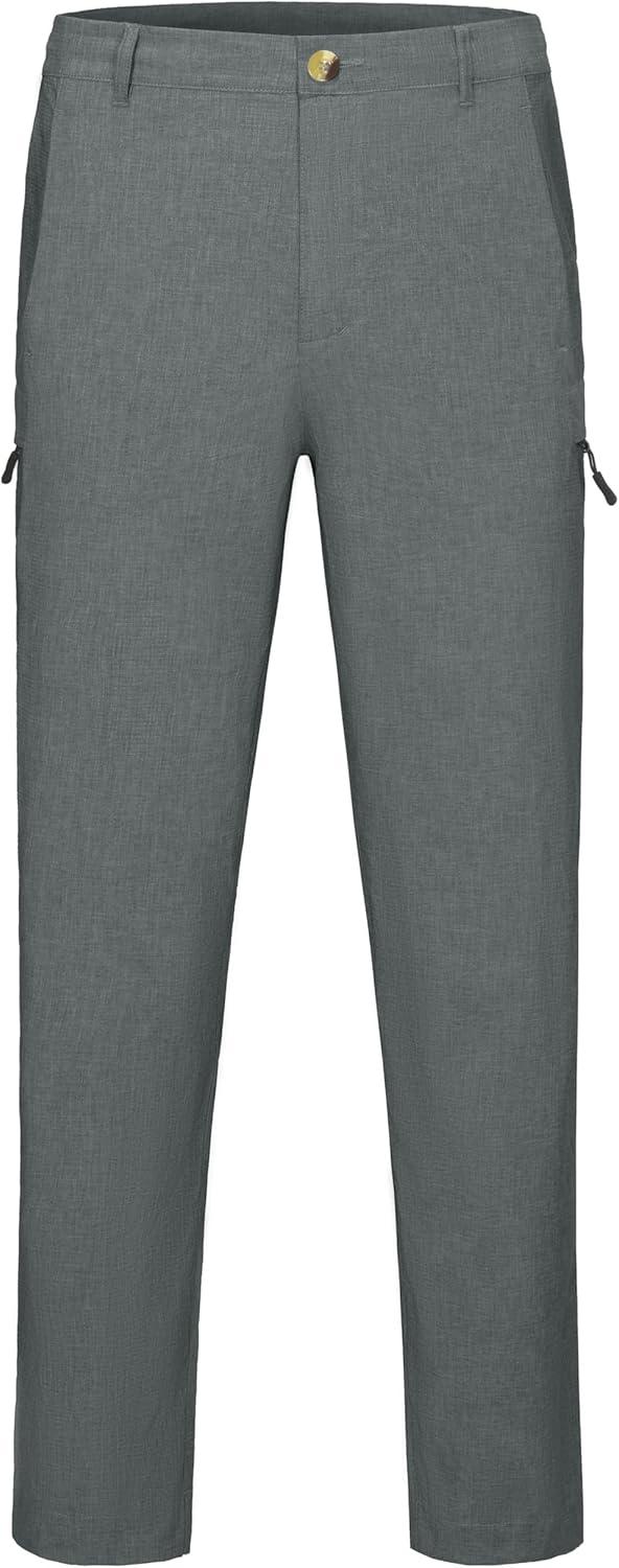 imageLittle Donkey Andy Mens Quick Dry Hiking Pants Classic Fit Lightweight Trousers with 6 Pockets Casual Outdoor Travel GolfGrey