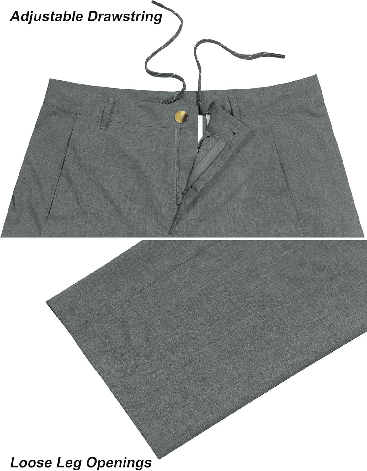 imageLittle Donkey Andy Mens Quick Dry Hiking Pants Classic Fit Lightweight Trousers with 6 Pockets Casual Outdoor Travel GolfGrey