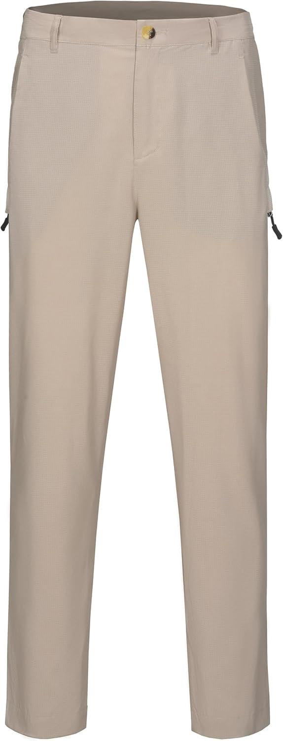 imageLittle Donkey Andy Mens Quick Dry Hiking Pants Classic Fit Lightweight Trousers with 6 Pockets Casual Outdoor Travel GolfKhaki