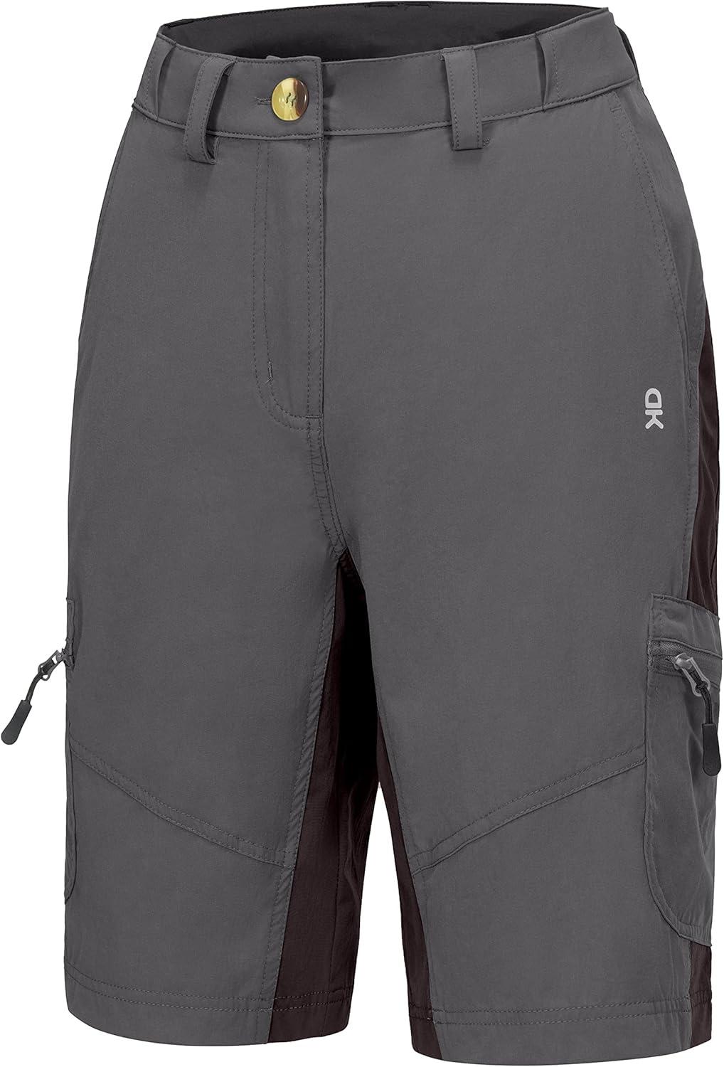 imageLittle Donkey Andy Womens Lightweight Quick Dry Hiking Shorts Golf Shorts Zippered PocketsGray