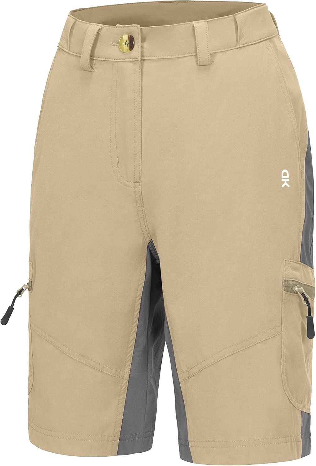 imageLittle Donkey Andy Womens Lightweight Quick Dry Hiking Shorts Golf Shorts Zippered PocketsKhaki