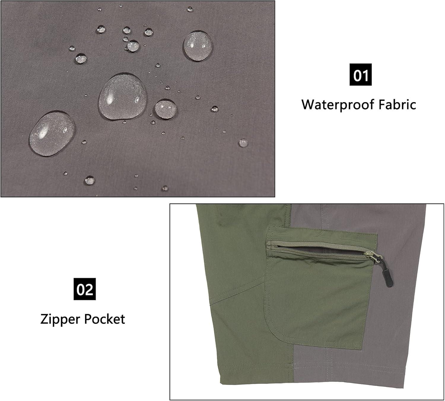 imageLittle Donkey Andy Womens Lightweight Quick Dry Hiking Shorts Golf Shorts Zippered PocketsSage