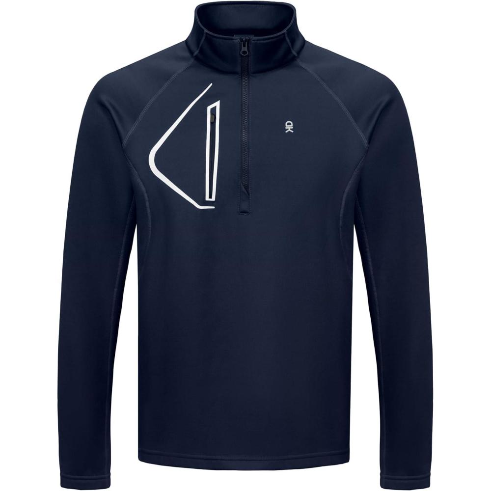 imageLittle Donkey Andy Mens Fleece Running Pullover Quarter Zip Long Sleeve Warm Sweatshirts Athletic Workout ShirtsNavy