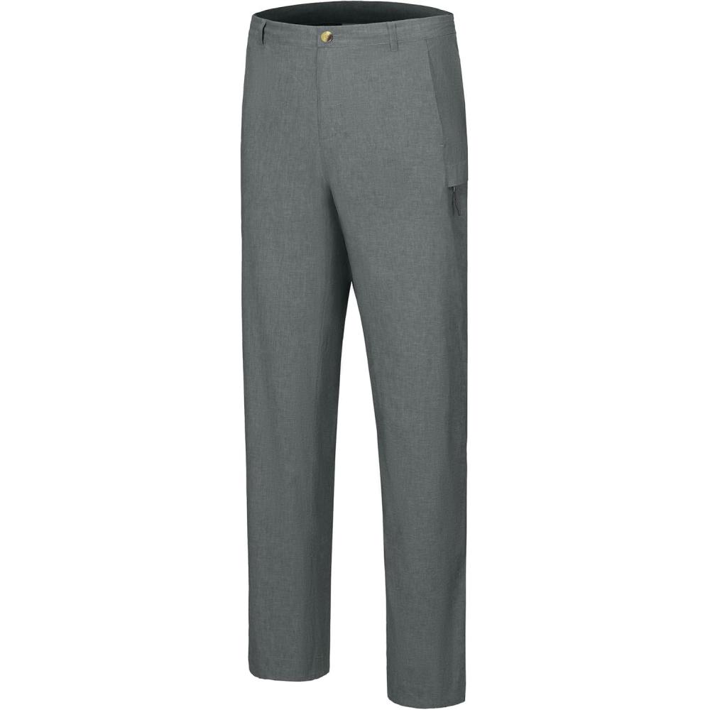imageLittle Donkey Andy Mens Quick Dry Hiking Pants Classic Fit Lightweight Trousers with 6 Pockets Casual Outdoor Travel GolfGrey