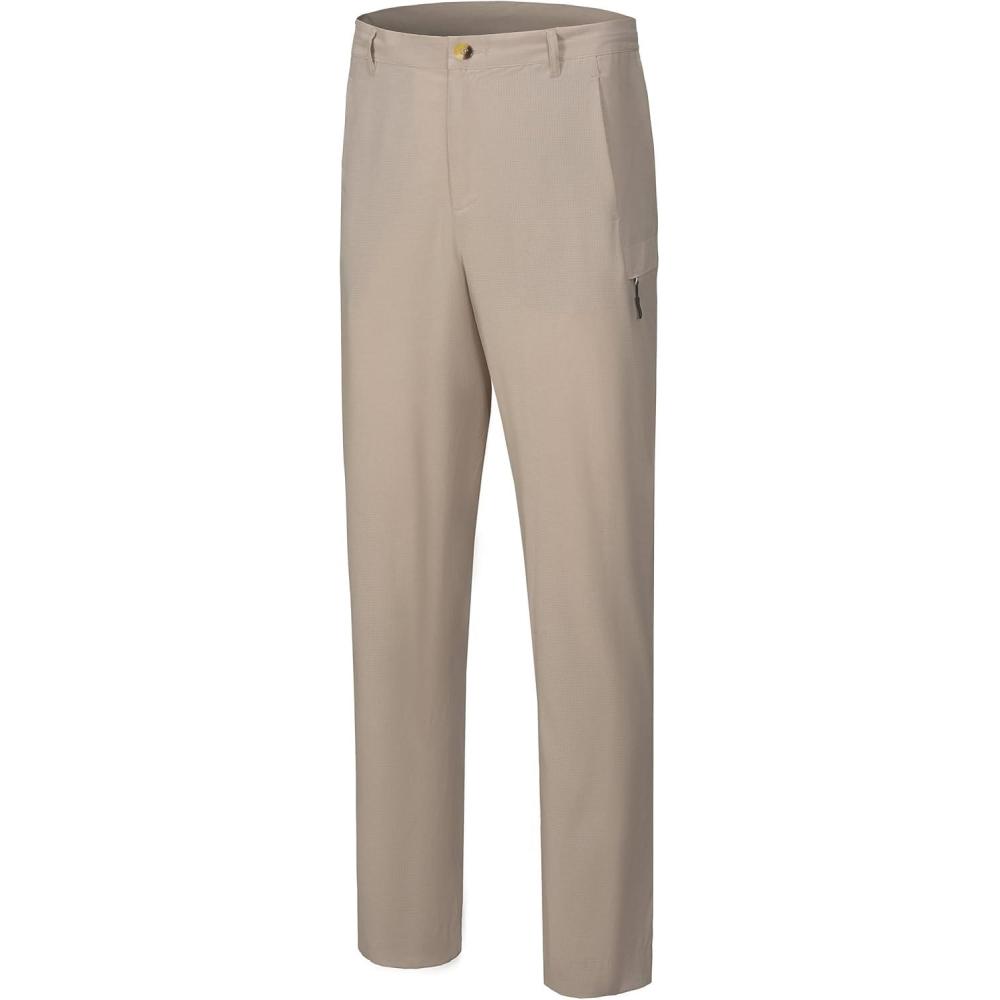imageLittle Donkey Andy Mens Quick Dry Hiking Pants Classic Fit Lightweight Trousers with 6 Pockets Casual Outdoor Travel GolfKhaki