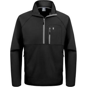 Little Donkey Andy Men’s Golf Pullover 1/4 Zip Sweatshirts Waterproof Athletic Winter Quarter Zip Golf Jacket with 3 Pockets(Black)