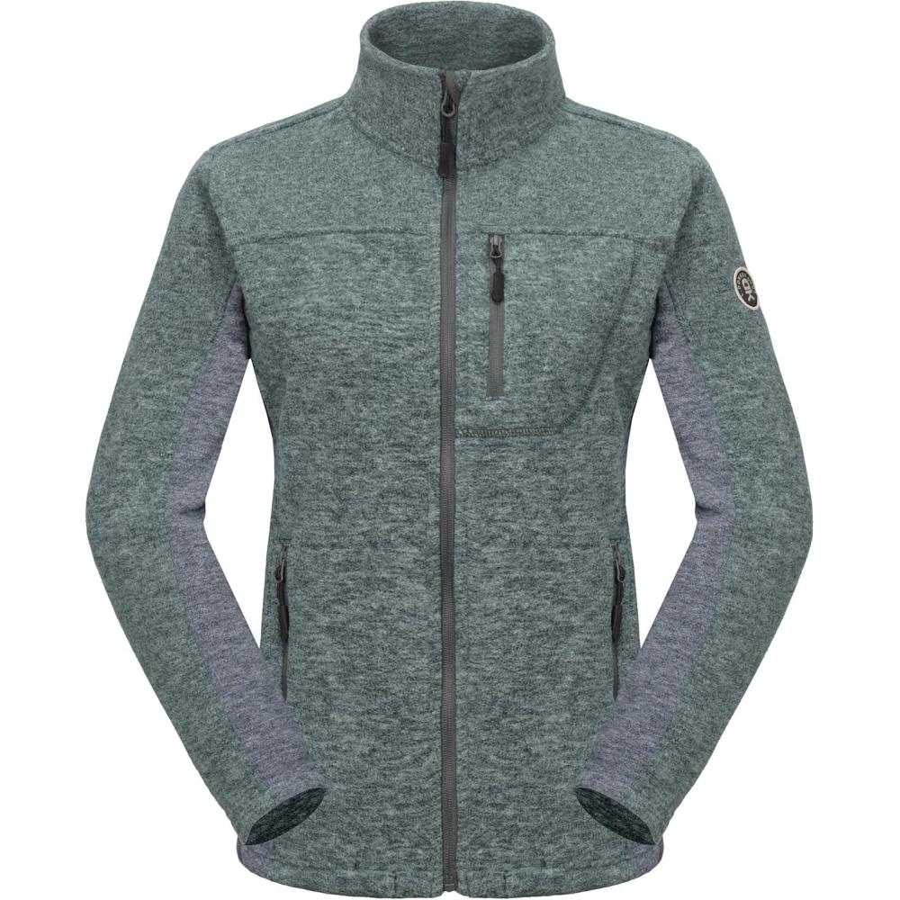 imageLittle Donkey Andy Womens Lightweight Fleece Jacket with Zipper Soft Warm Hiking Outdoor CoatDeep Green