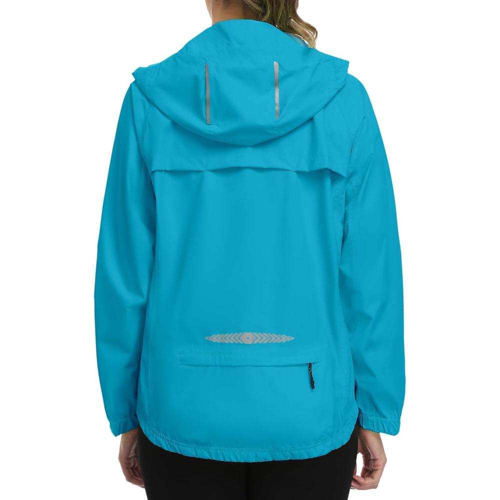 imageLittle Donkey Andy Womens Waterproof Windbreaker Lightweight Packble Cycling Jacket for Biking RunningBright Blue