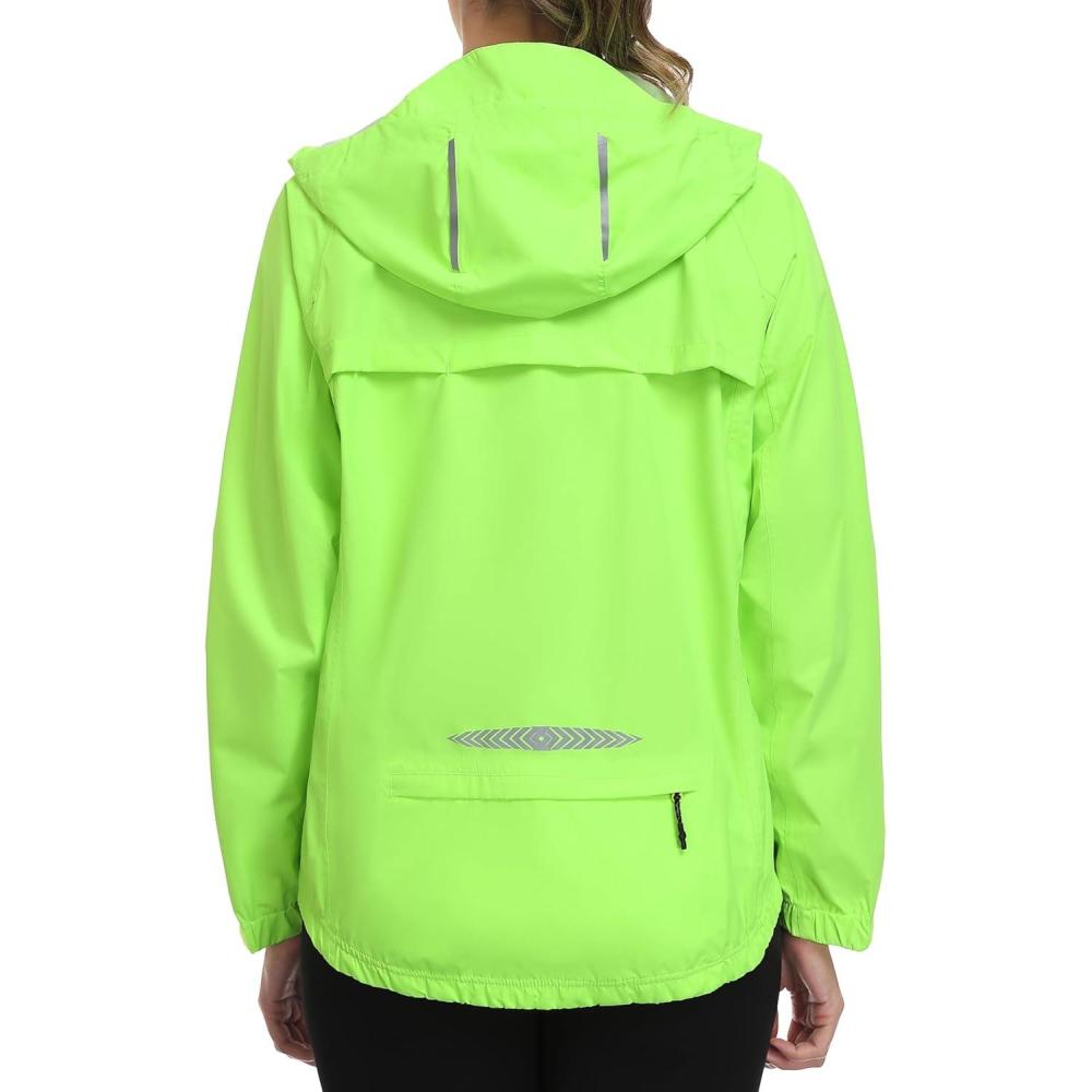 imageLittle Donkey Andy Womens Waterproof Windbreaker Lightweight Packble Cycling Jacket for Biking RunningFluorescent Green