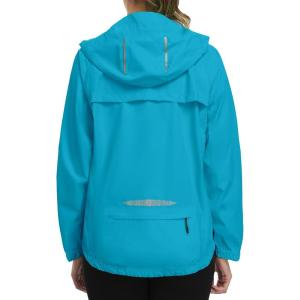 Little Donkey Andy Women’s Waterproof Windbreaker Lightweight Packble Cycling Jacket for Biking, Running(Bright Blue)