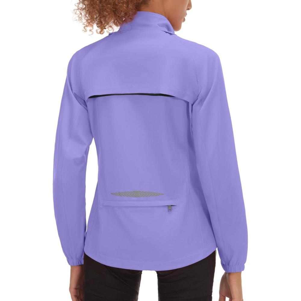 imageLittle Donkey Andy Womens Lightweight Waterproof Cycling Jacket with Removable Sleeves for Biking Running GolfLight Purple