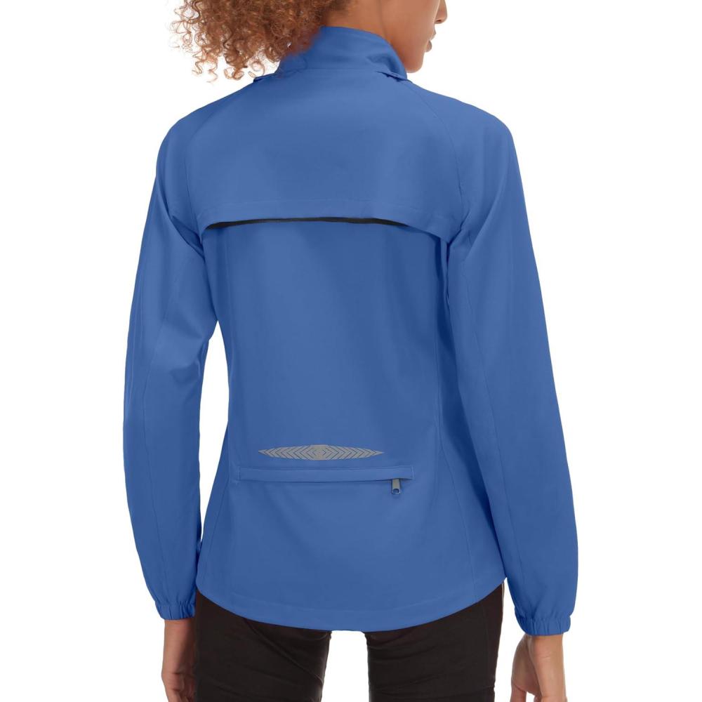 imageLittle Donkey Andy Womens Lightweight Waterproof Cycling Jacket with Removable Sleeves for Biking Running GolfNavy Blue