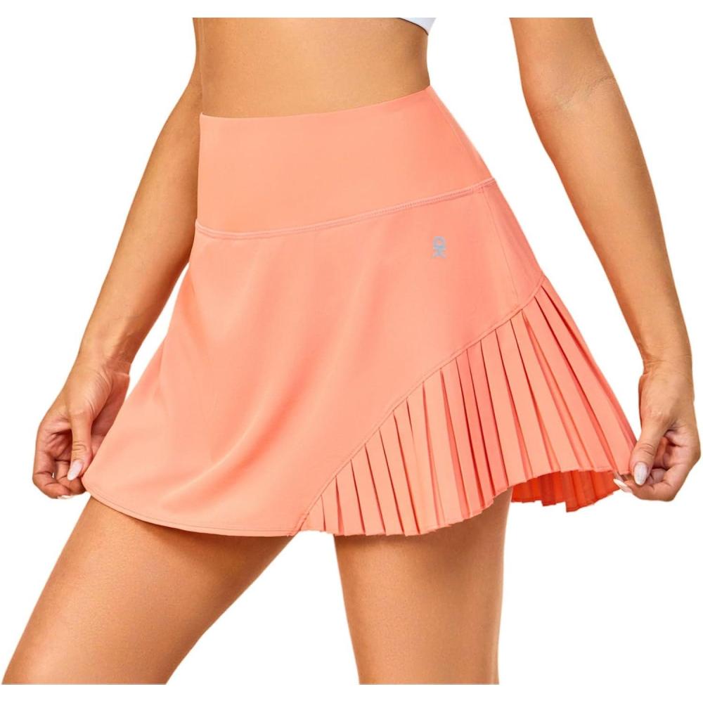 imageLittle Donkey Andy Womens Pleated Tennis Skirts Athletic Golf Skorts High Waisted Casual Workout Sports Running SkirtsAcopper Tan