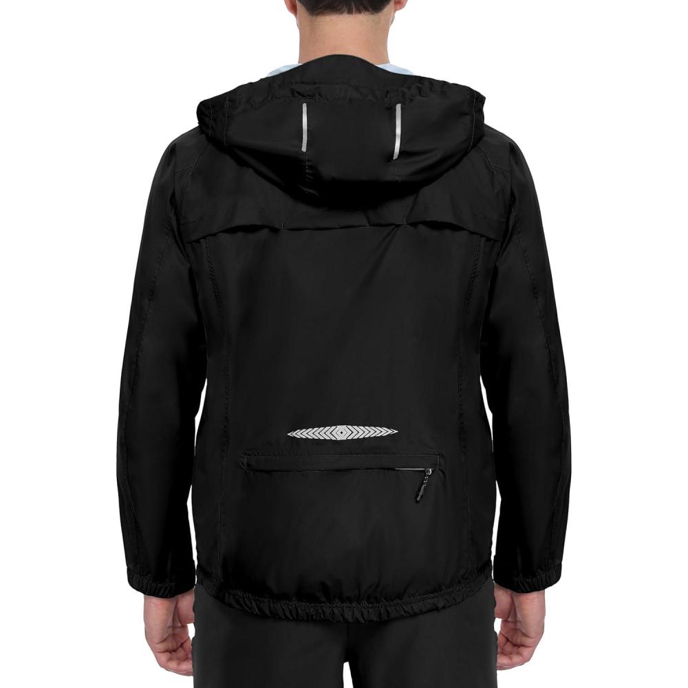 imageLittle Donkey Andy Mens Waterproof Windbreaker Lightweight Packble Cycling Jacket for Biking RunningBlack