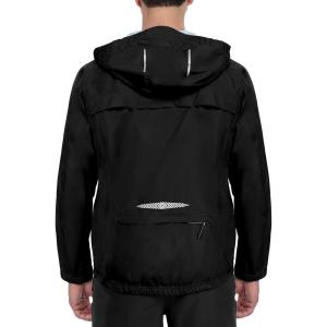 Little Donkey Andy Men’s Waterproof Windbreaker Lightweight Packble Cycling Jacket for Biking, Running(Black)