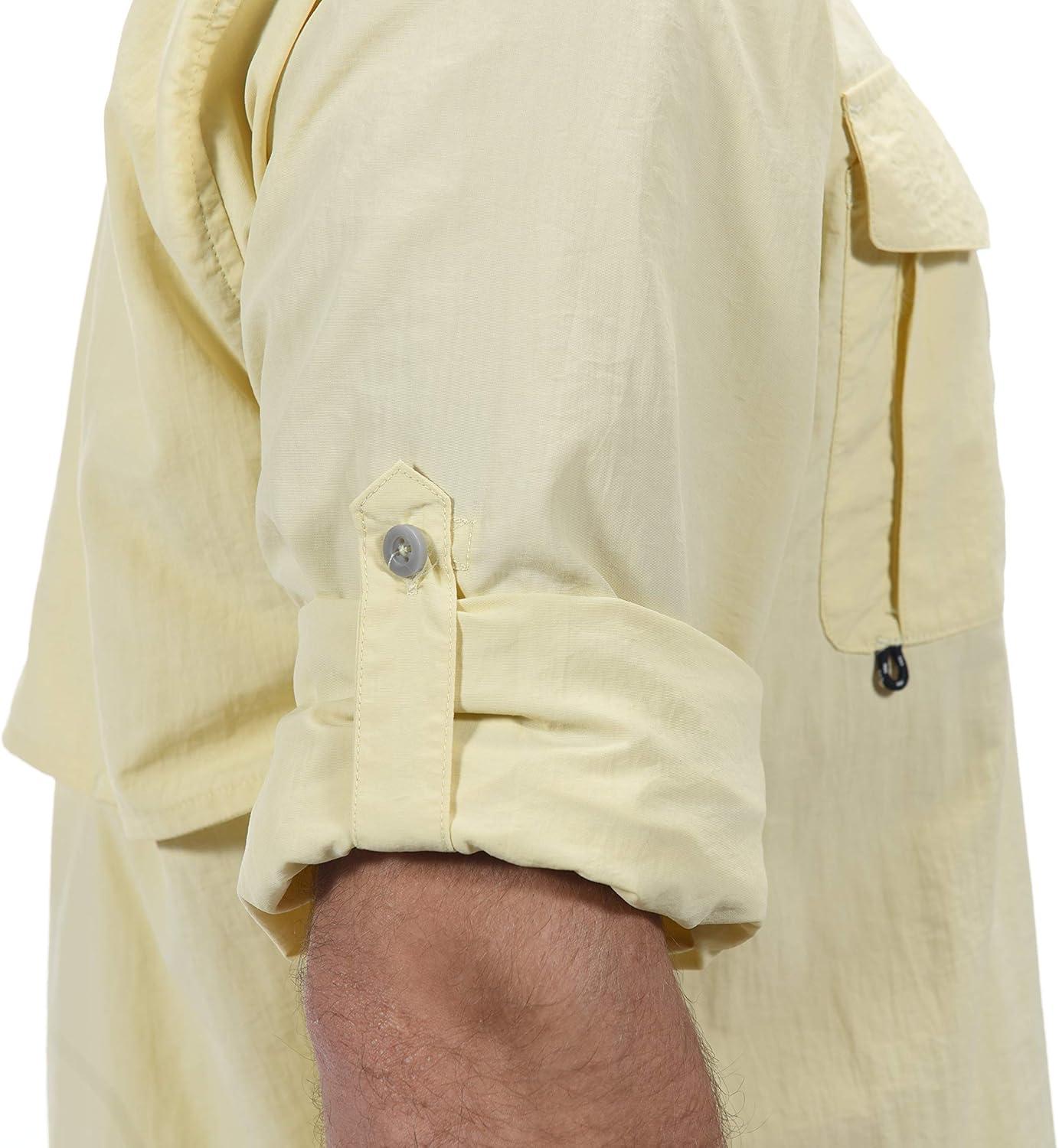 imageLittle Donkey Andy Mens UPF 50 UV Protection Shirt Long Sleeve Fishing Shirt Breathable and Fast DryLight Khaki