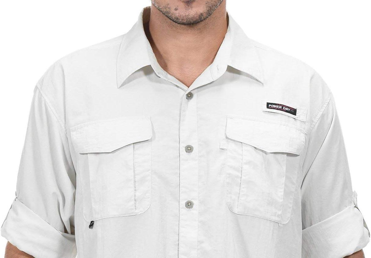 imageLittle Donkey Andy Mens UPF 50 UV Protection Shirt Long Sleeve Fishing Shirt Breathable and Fast DryOffwhite