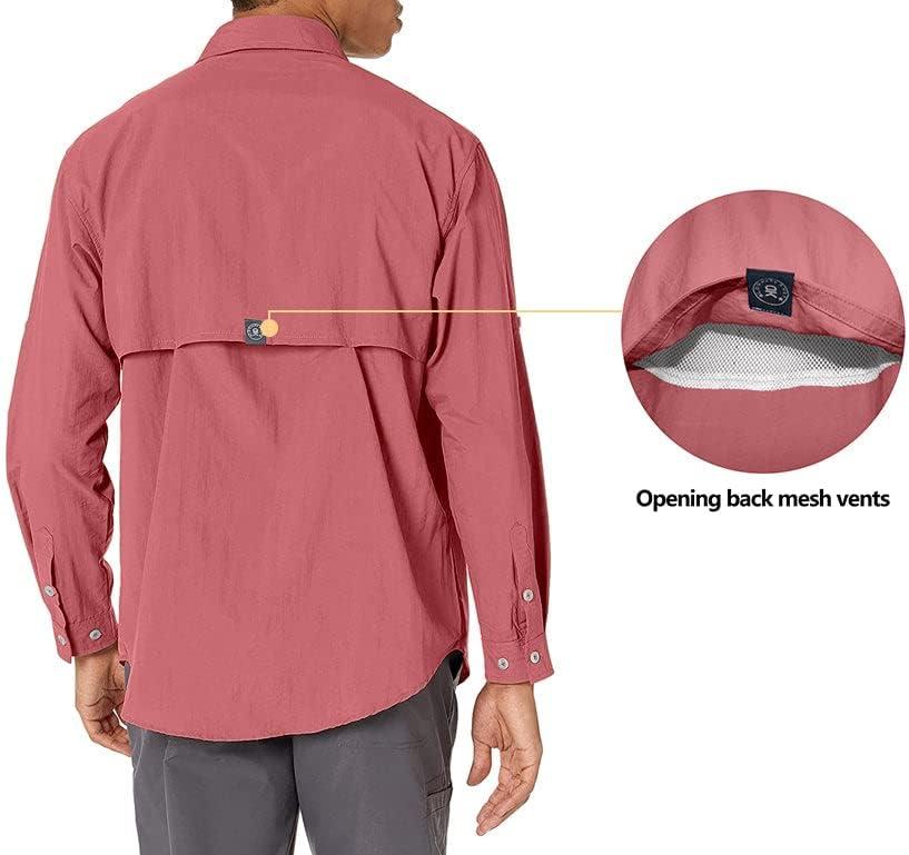 imageLittle Donkey Andy Mens UPF 50 UV Protection Shirt Long Sleeve Fishing Shirt Breathable and Fast DryWatermelon