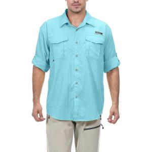 Little Donkey Andy Men’s UPF 50+ UV Protection Shirt, Long Sleeve Fishing Shirt, Breathable and Fast Dry(Blue)
