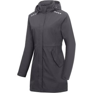 Little Donkey Andy Women’s Hiking Jackets Long Lightweight Jacket Waterproof Windbreaker Rain Coat with Removable Hood(Dark Grey)