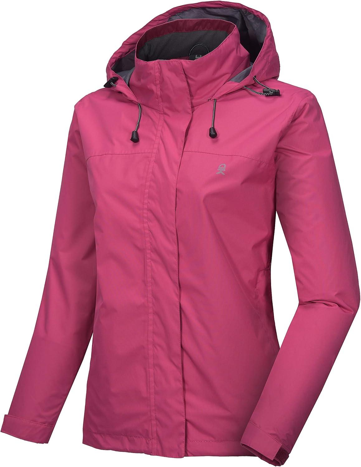 imageLittle Donkey Andy Womens Waterproof Rain Jacket Lightweight Outdoor Windbreaker Rain Coat Shell for Hiking TravelA6rose
