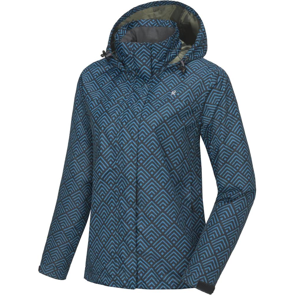 imageLittle Donkey Andy Womens Waterproof Rain Jacket Lightweight Outdoor Windbreaker Rain Coat Shell for Hiking TravelA22dark BlueBlue