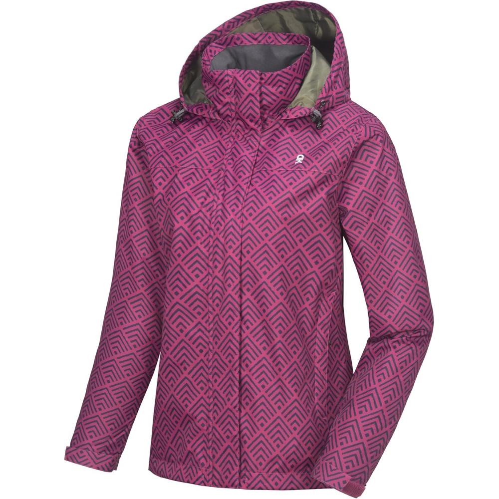imageLittle Donkey Andy Womens Waterproof Rain Jacket Lightweight Outdoor Windbreaker Rain Coat Shell for Hiking TravelA23dark PurplePurple