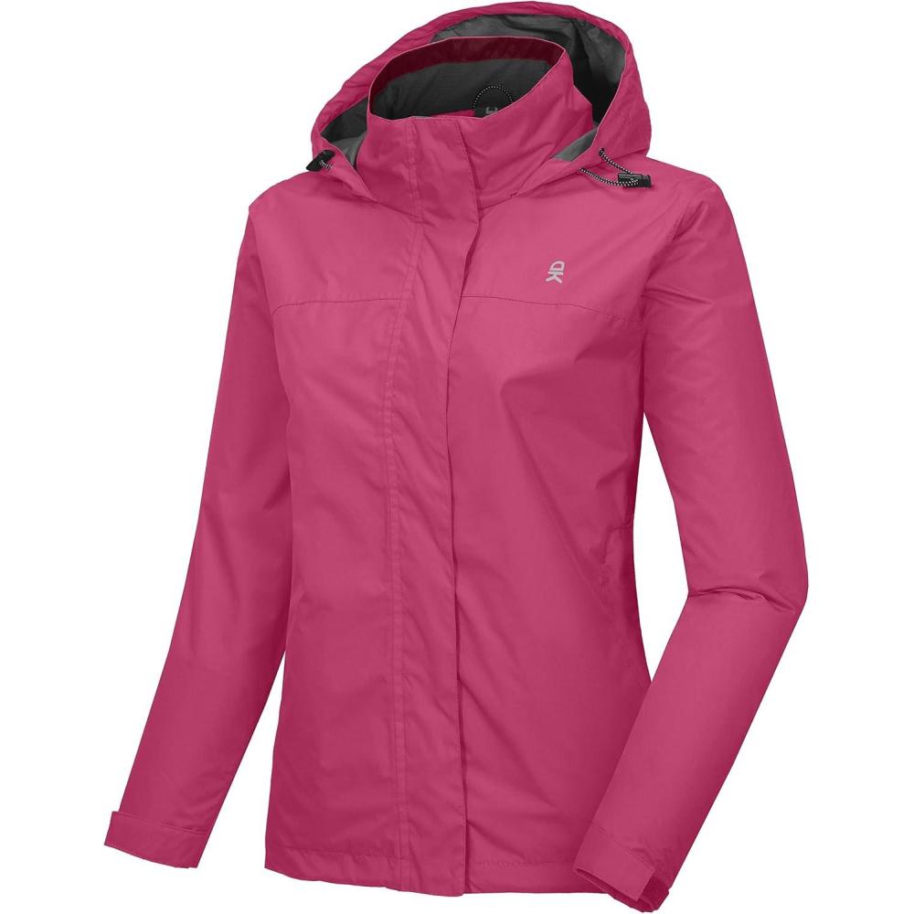 imageLittle Donkey Andy Womens Waterproof Rain Jacket Lightweight Outdoor Windbreaker Rain Coat Shell for Hiking TravelA6rose