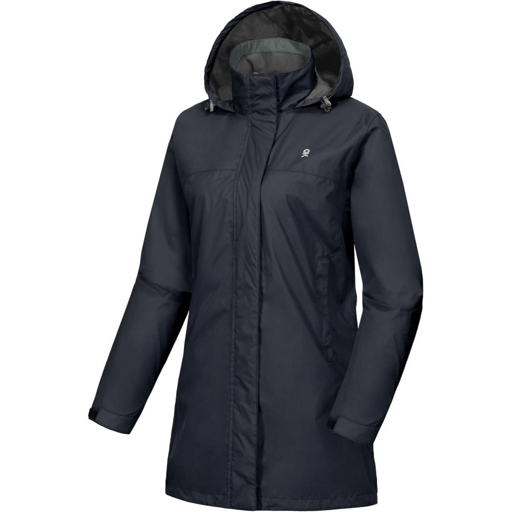 imageLittle Donkey Andy Womens Waterproof Rain Jacket Lightweight Outdoor Windbreaker Rain Coat Shell for Hiking TravelG1black