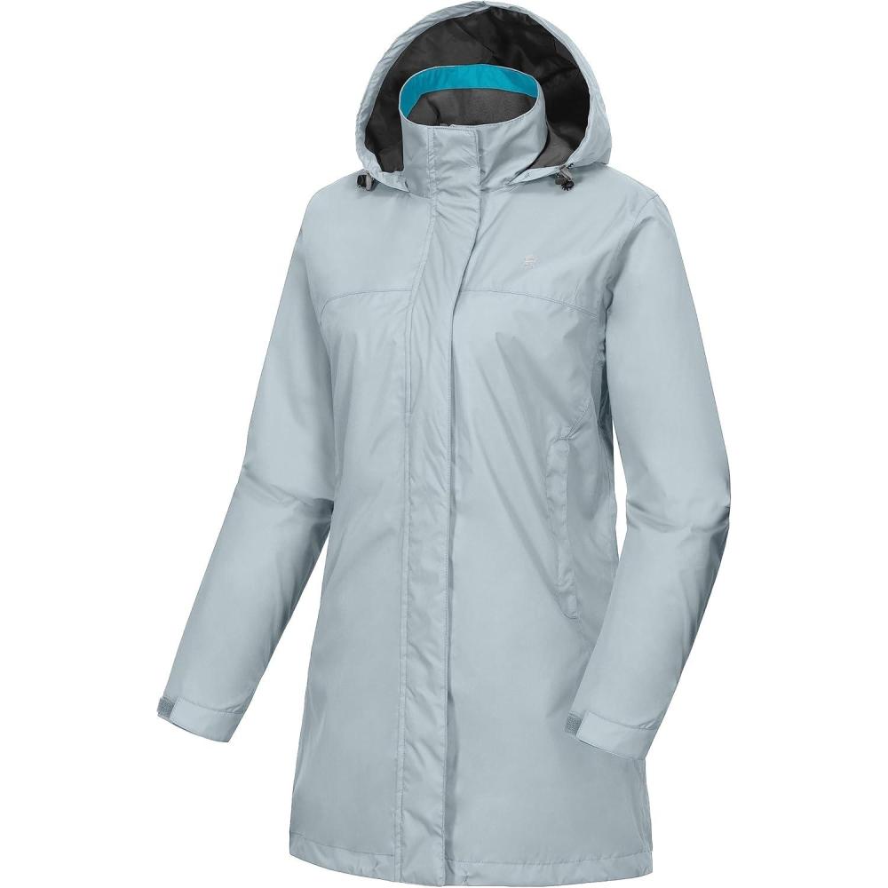 imageLittle Donkey Andy Womens Waterproof Rain Jacket Lightweight Outdoor Windbreaker Rain Coat Shell for Hiking TravelG7light Grey