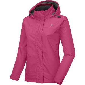 Little Donkey Andy Women’s Waterproof Rain Jacket Lightweight Outdoor Windbreaker Rain Coat Shell for Hiking, Travel(A6.rose)