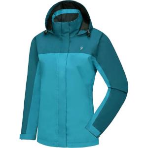 Little Donkey Andy Women’s Waterproof Rain Jacket Lightweight Outdoor Windbreaker Rain Coat Shell for Hiking, Travel(F2.deep Blue/Aqua)