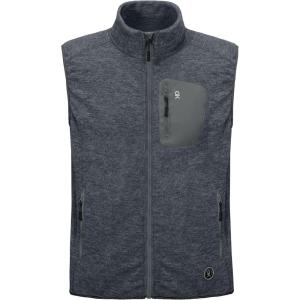 Little Donkey Andy Men’s Casual Outerwear Vest Fleece Vest Lightweight Warm Sleeveless Jacket(Black)