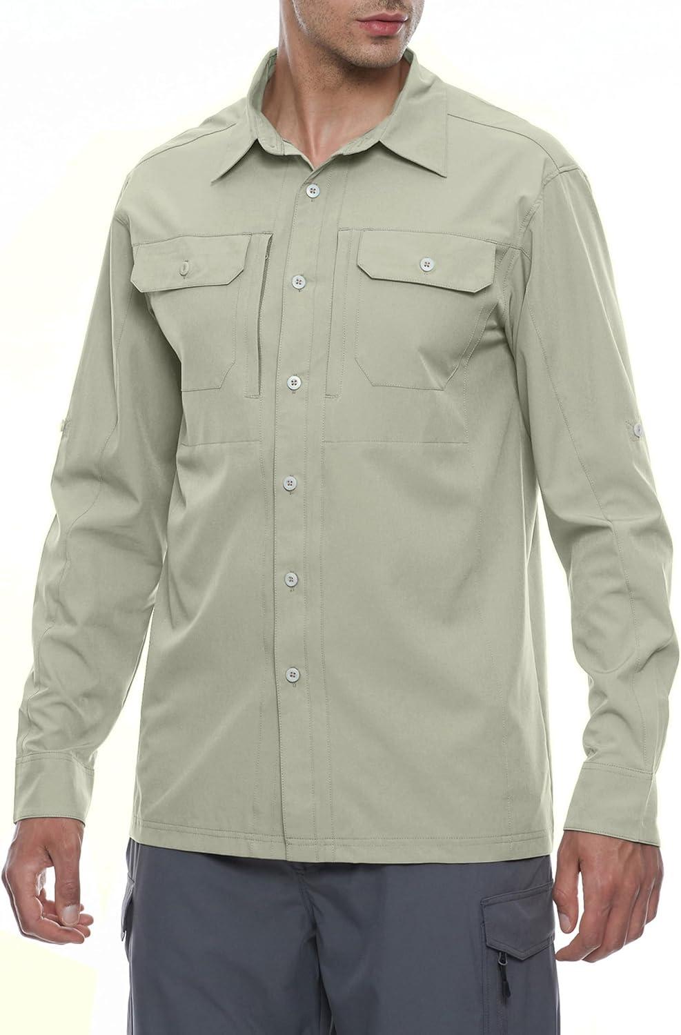 imageLittle Donkey Andy Mens Utility Button Down ShirtA Khaki