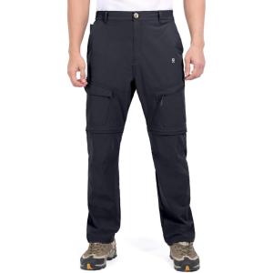 Little Donkey Andy Men’s Stretch Convertible Pants, Zip-Off Quick-Dry Hiking Pants, UV Protection, Lightweight(One Zip-off- Navy Blue)