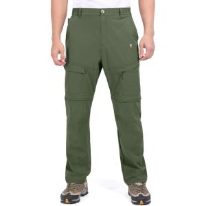 Little Donkey Andy Men’s Stretch Convertible Pants, Zip-Off Quick-Dry Hiking Pants, UV Protection, Lightweight(One Zip-off- Sage)
