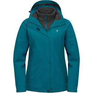 Little Donkey Andy Women’s 3 in 1 Winter Ski Jacket Warm Fleece Liner Jacket Waterproof Windproof Snow Coat & Detachable Hood(Green Blue)