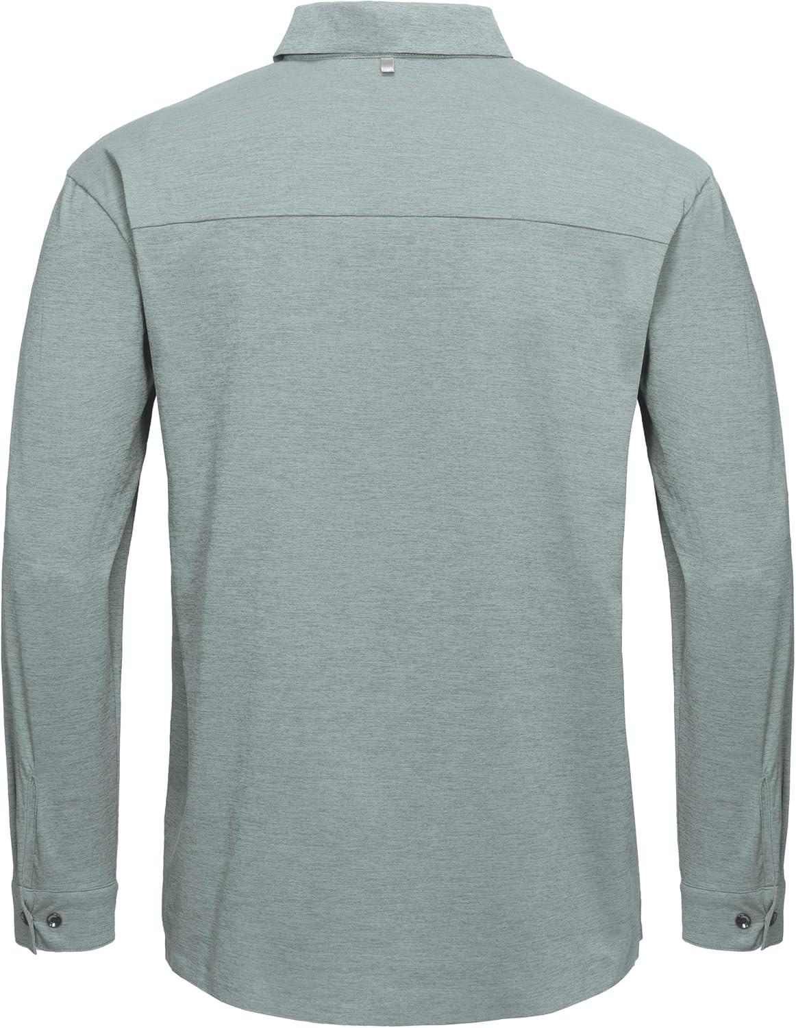 imageLittle Donkey Andy Mens UPF 50 UV Protection Shirts Cooling QuickDry Performance Fishing Shirts for OutdoorLight Grey