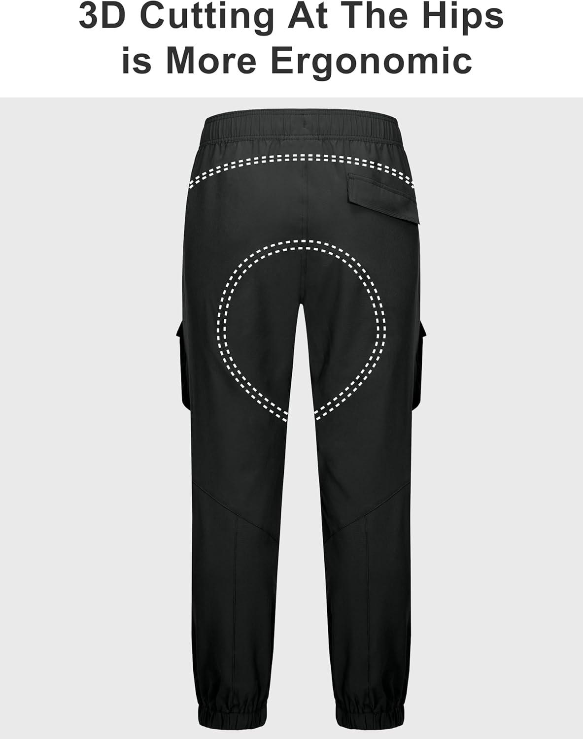 imageLittle Donkey Andy Mens Hiking Pants Lightweight Quick Dry Outdoor Running CargoSimple Black